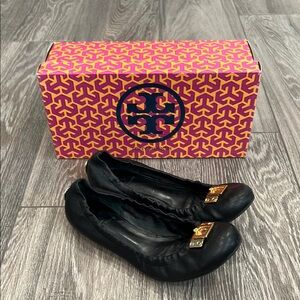 Tory Burch Black Elena Flats